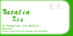 natalia kis business card